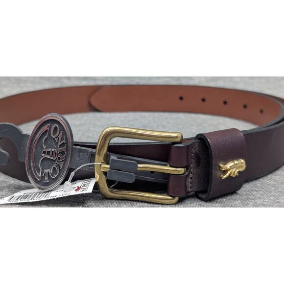 TORINO Mens Belt - Brown, Leather, Aniline Kipskin Shoulders, Crayfish, 40, NWT - Picture 2 of 4